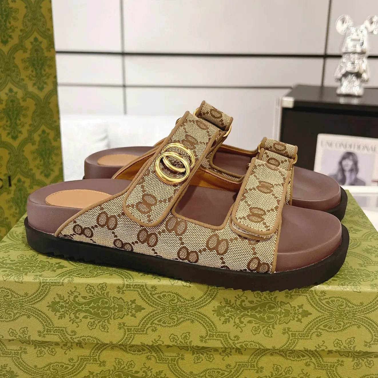 

Designer luxury sandals slippers sliders women embroidered canvas flat mules Platform linen fashion high heel sandal platform sh