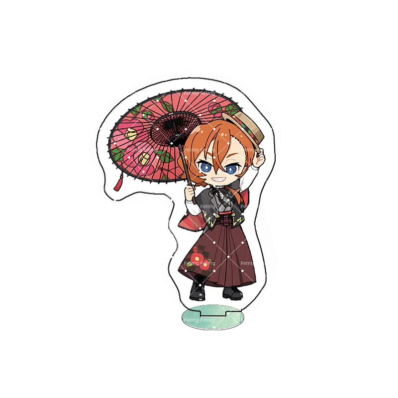 Bungo Stray Dogs 10cm Acrylic Stand Cute Version Atsushi & Dazai Ten Years Anniversary Umbrella Series Set Anime Gift