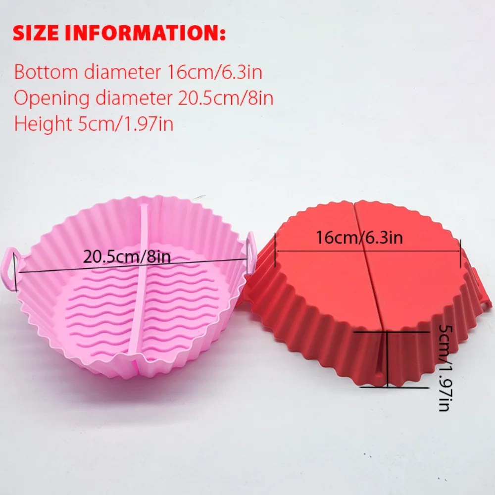 1-Piece High-Quality Silicone Air Fryer Basket, Reusable, with Separate Baking Pads, Suitable for Air Fryers