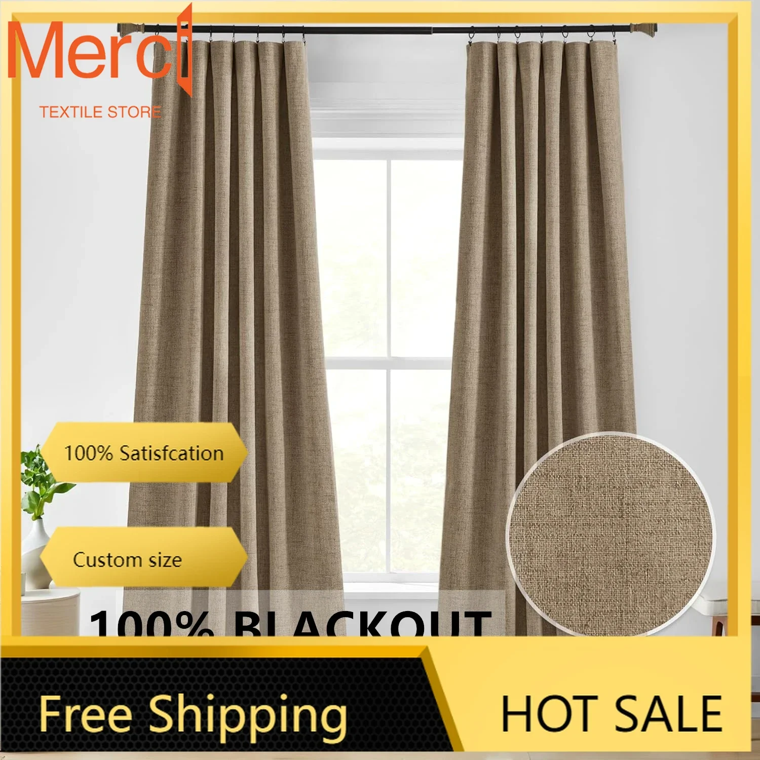 

310cm Height Custom Made Extra Long Curtains High Blackout Faux Linen Curtain Bedroom High Ceiling Living Room Window Curtainscu