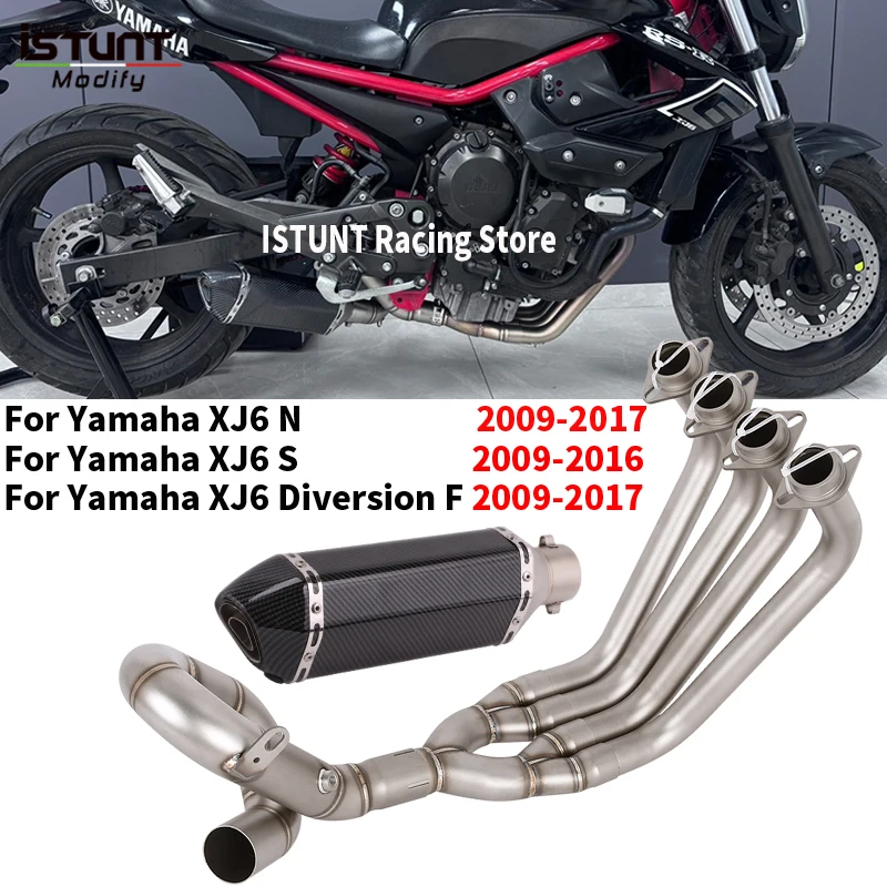 Para YAMAHA XJ6 N XJ6 S XJ6 Diversion F 2009 - 2017 Sistema de Escape Completo para Motocicleta, Tubo de Conexión Frontal, Silenciador, Escape Moto