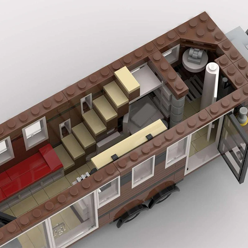 712 pezzi personalizza una piccola casa con ruote modello di blocchi di costruzione giocattolo assemblato fai da te per i regali a sorpresa del festival educativo dei bambini