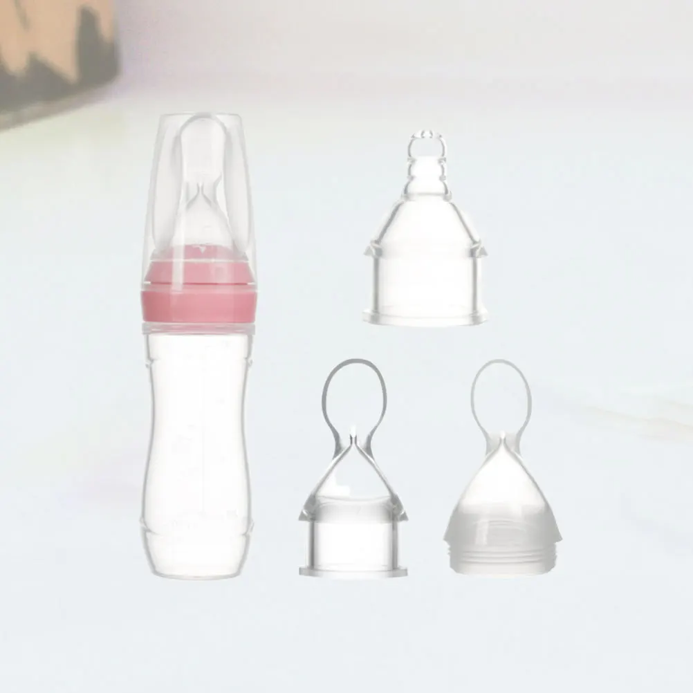 

3Pcs Silicone Baby Feeding Bottles Nursing Bottle Natural Shape Easy Clean Portable Lightweight Infant Feeder Medicine Milk