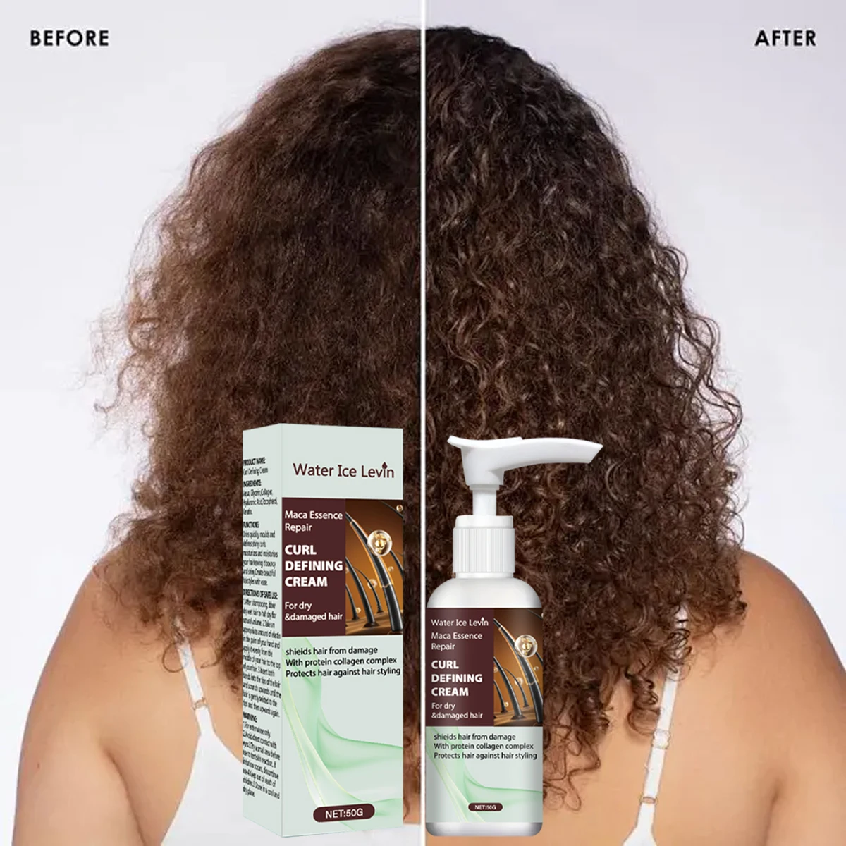 كريم تحديد تجعيد ماكا إيسنس مع تركيبة الكيراتين والكولاجين سريعة الجفاف للحماية من تجعيد الشعر اللامع والتجعد #4