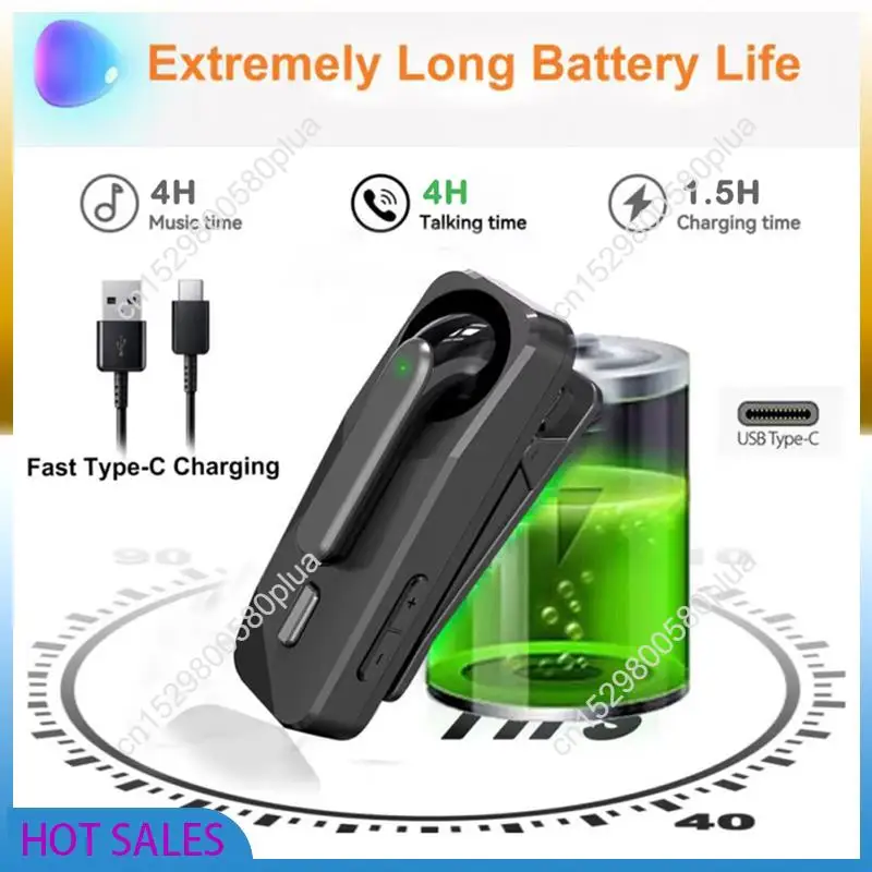 

AB31-Collar Earphones Bluetooth 5.1 Wireless Headset Business Headset With Mic Sports Ear Hook Lotus One Ear Handsfree