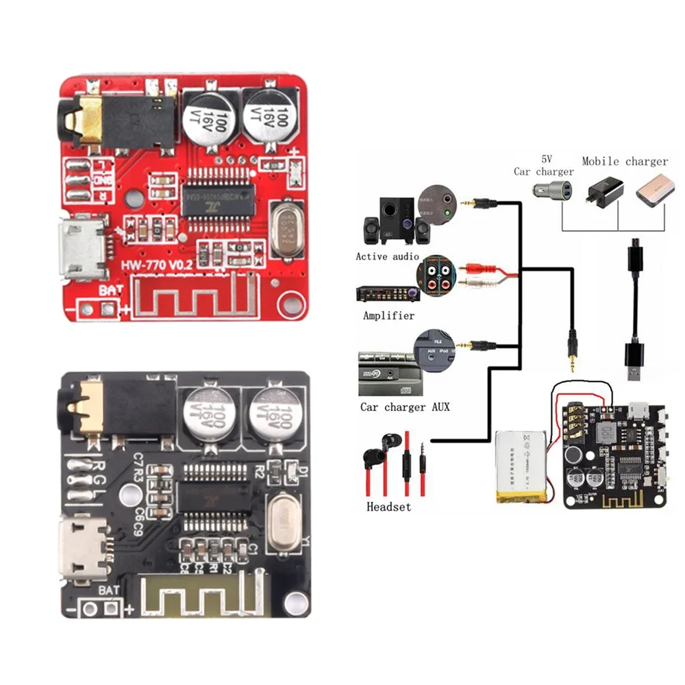 Placa receptora de Audio Bluetooth 5,0, placa decodificadora MP3 sin pérdidas, módulo de música estéreo inalámbrico, Micro USB tipo C, VHM-314