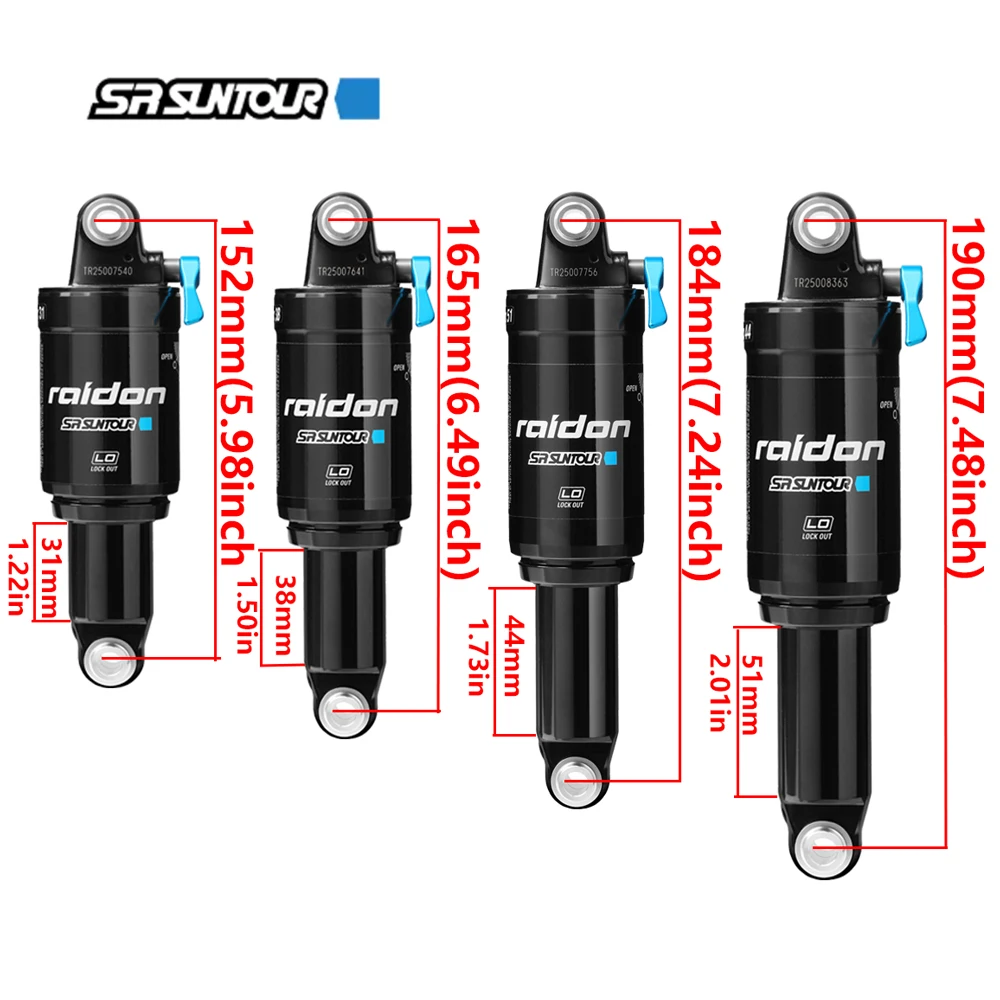 25 Neue SR SUNTOUR Stoßdämpfer für MTB 152/165/184/190mm XC Luftfederung – Detail 5