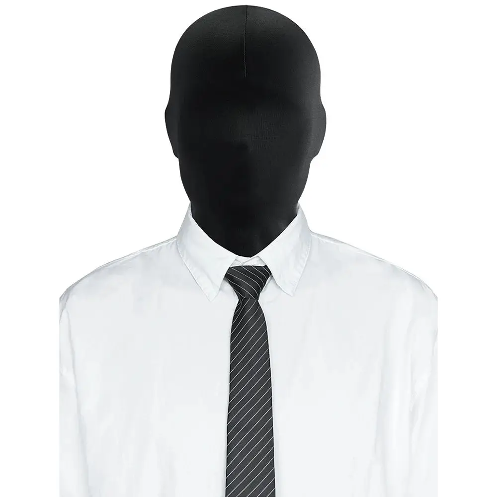 Halloween Schwarze Vollgesichtsmaske aus Spandex - Kopfbedeckung Gesichtslose Morph-Maske für Party-Kostüm Erwachsenen-Karneval-Verkleidungszubehör – Detail 1