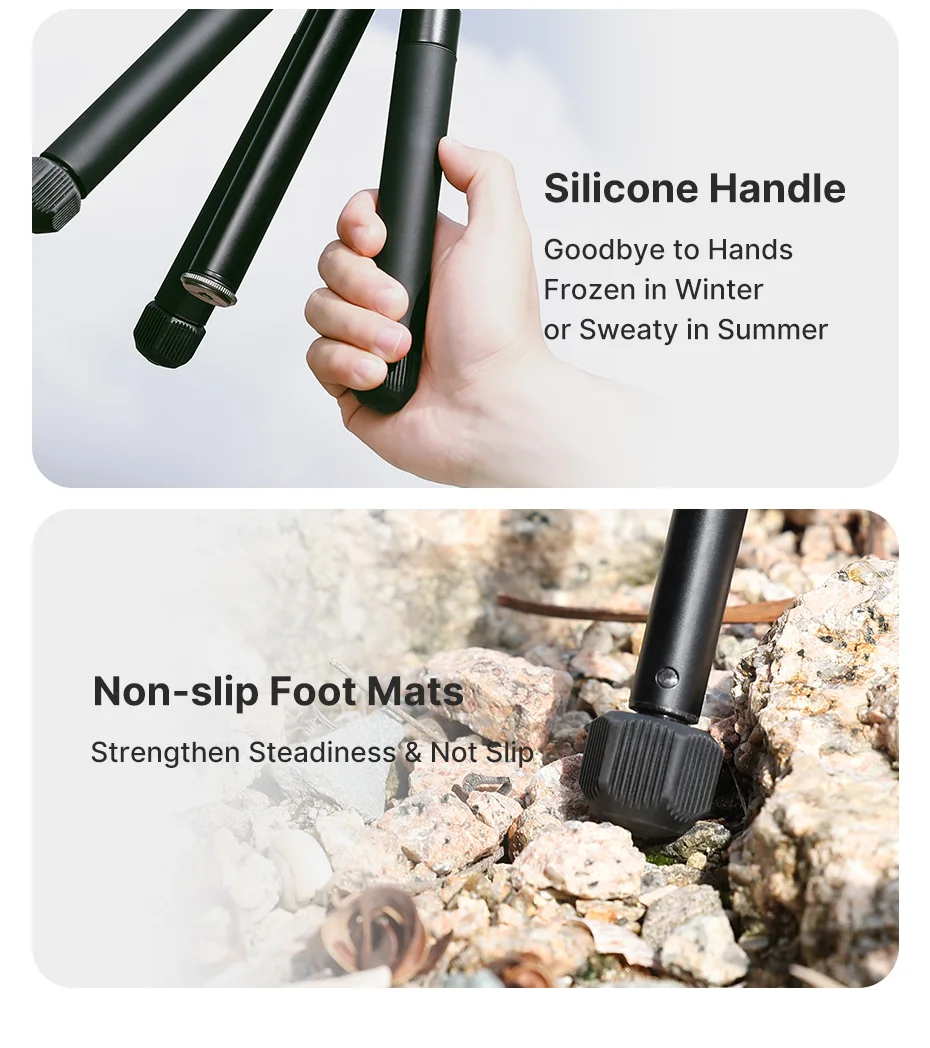 Ulanzi MT-63 26 cm tragbares Mini-Stativ mit 360 ° Horizontaler und vertikaler Panoramakopf für Smartphones-Kameras – Detail 11