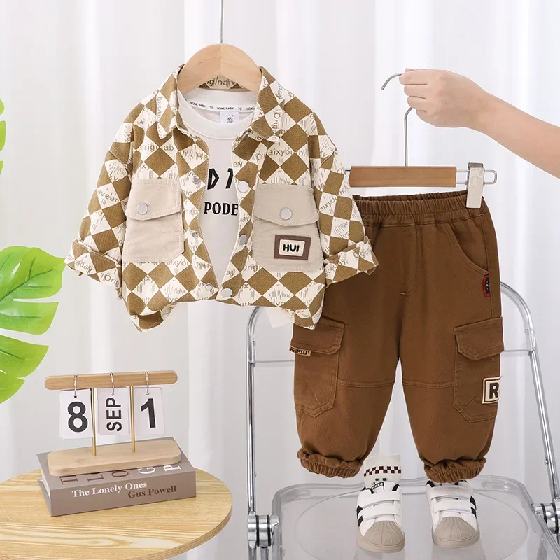 

New Autumn Baby Clothes Suit Children Boys Jacket T-Shirt Pants 3Pcs/Sets Infant Girls Clothing Toddler Costume Kids Tracksuits
