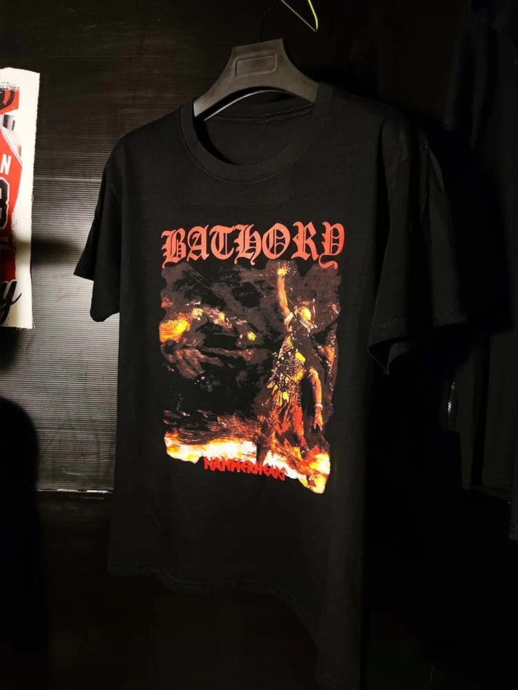 BATHORY Band تي شيرت رجالي صيفي موضة الشارع تريند كم قصير قطن مريح فضفاض ملابس للرجال والنساء #2