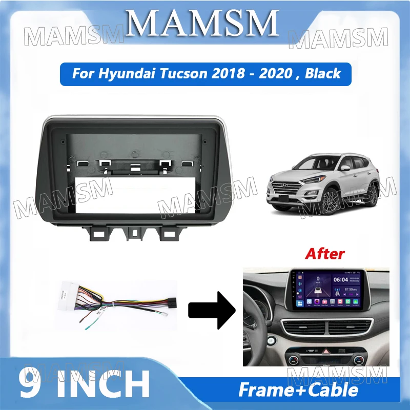 Adattatore per telaio Radio 2 Din da 9 pollici per Hyundai Tucson 2018 - 2020 Car Android Player Audio montaggio a pannello installazione Fascia