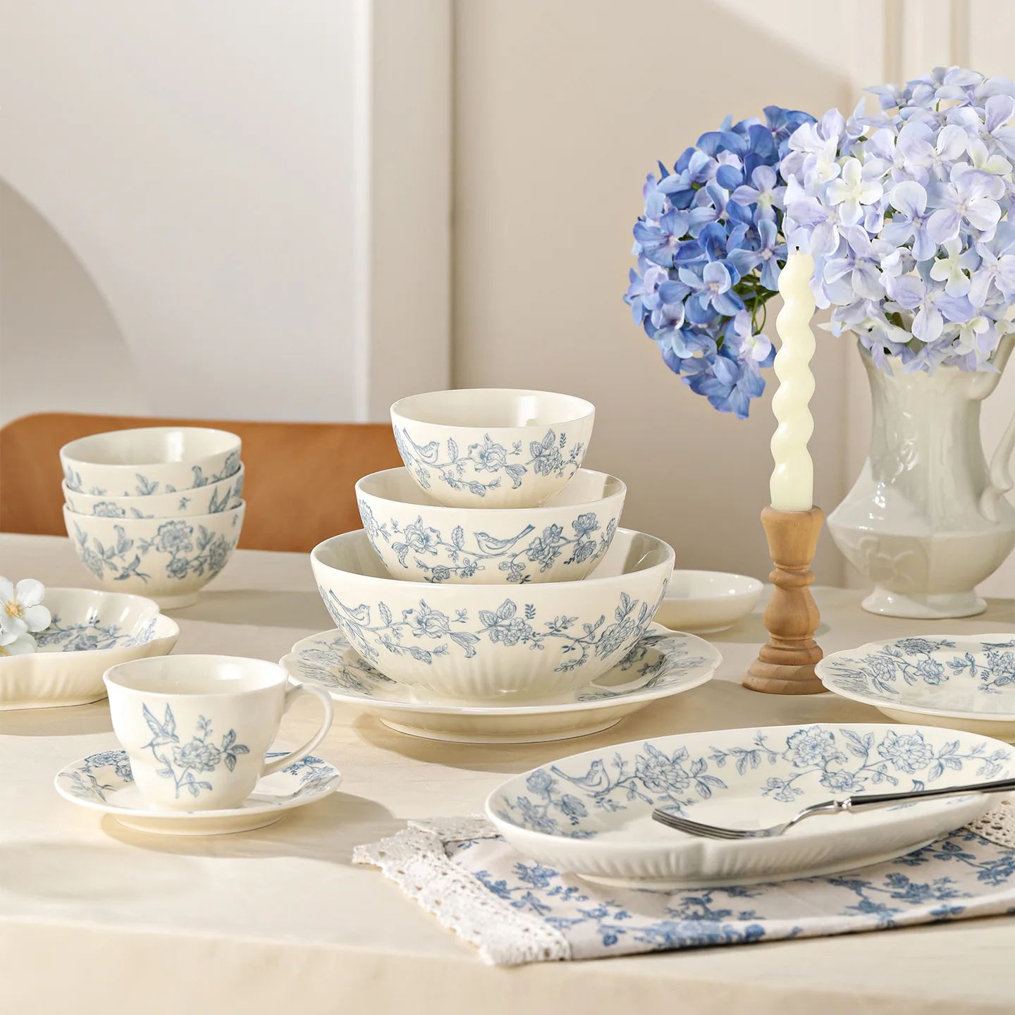 HYS retro ceramic tableware set household housewarming gift box plate soup bowl noodles bowl rice bowl set