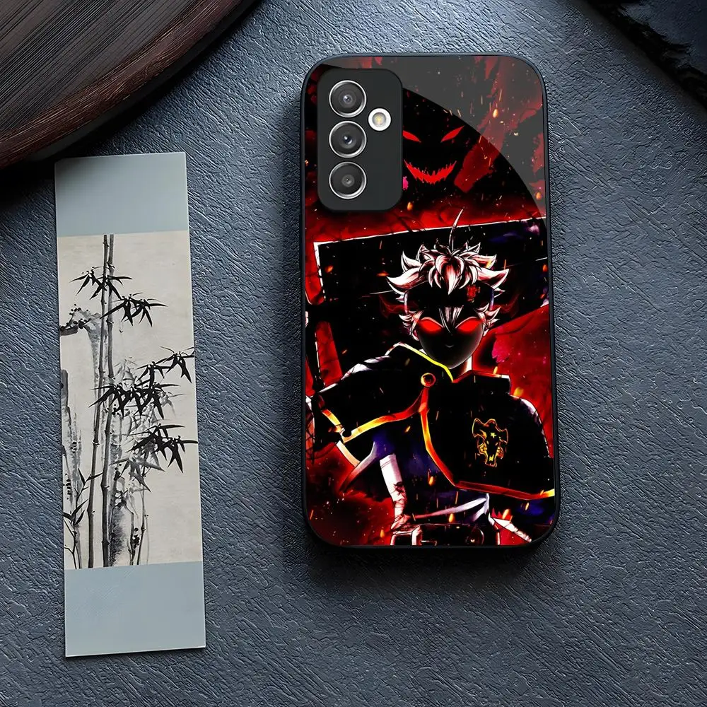 

Asta Black Clover Anime Phone Case Glass for Samsung Galaxy S24 S23 S21 S22 S20 Ultra Fe Plus A34 A54 A24 A52 A53 M54 Cover