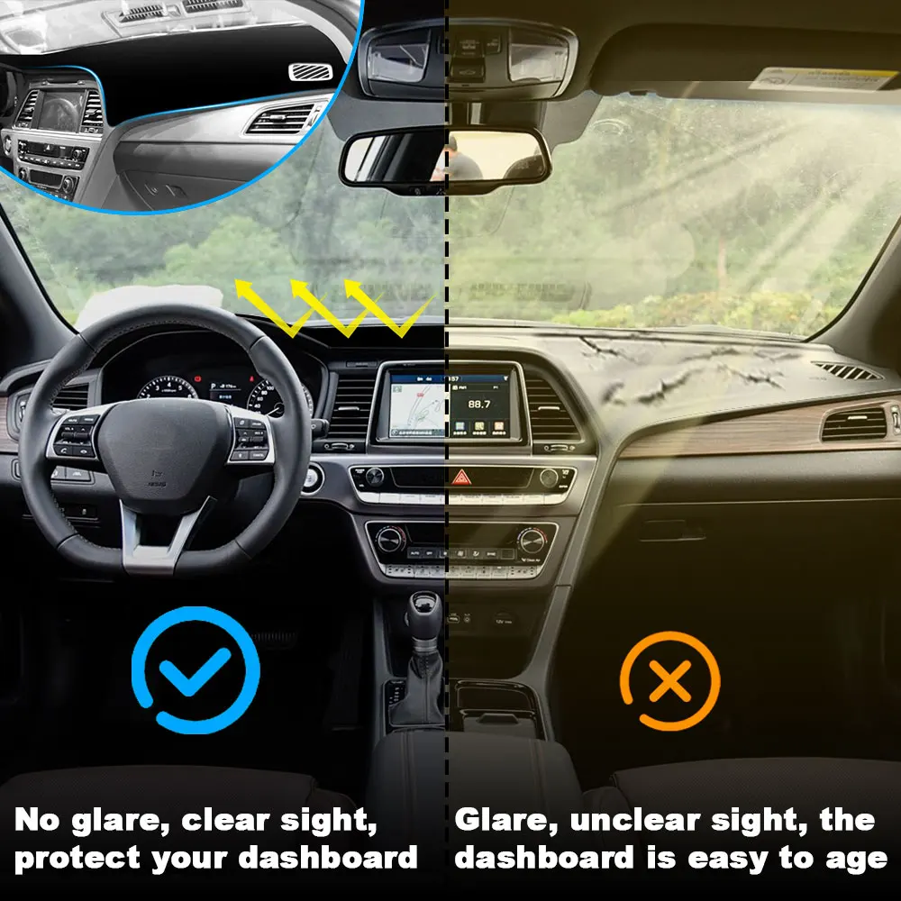 for Hyundai Sonata 2015 2016 2017 2018 2019 LF Dashboard Cover Protective Pad Dash Board Sunshade Anti-UV Carpet Car Accessories - Image 4