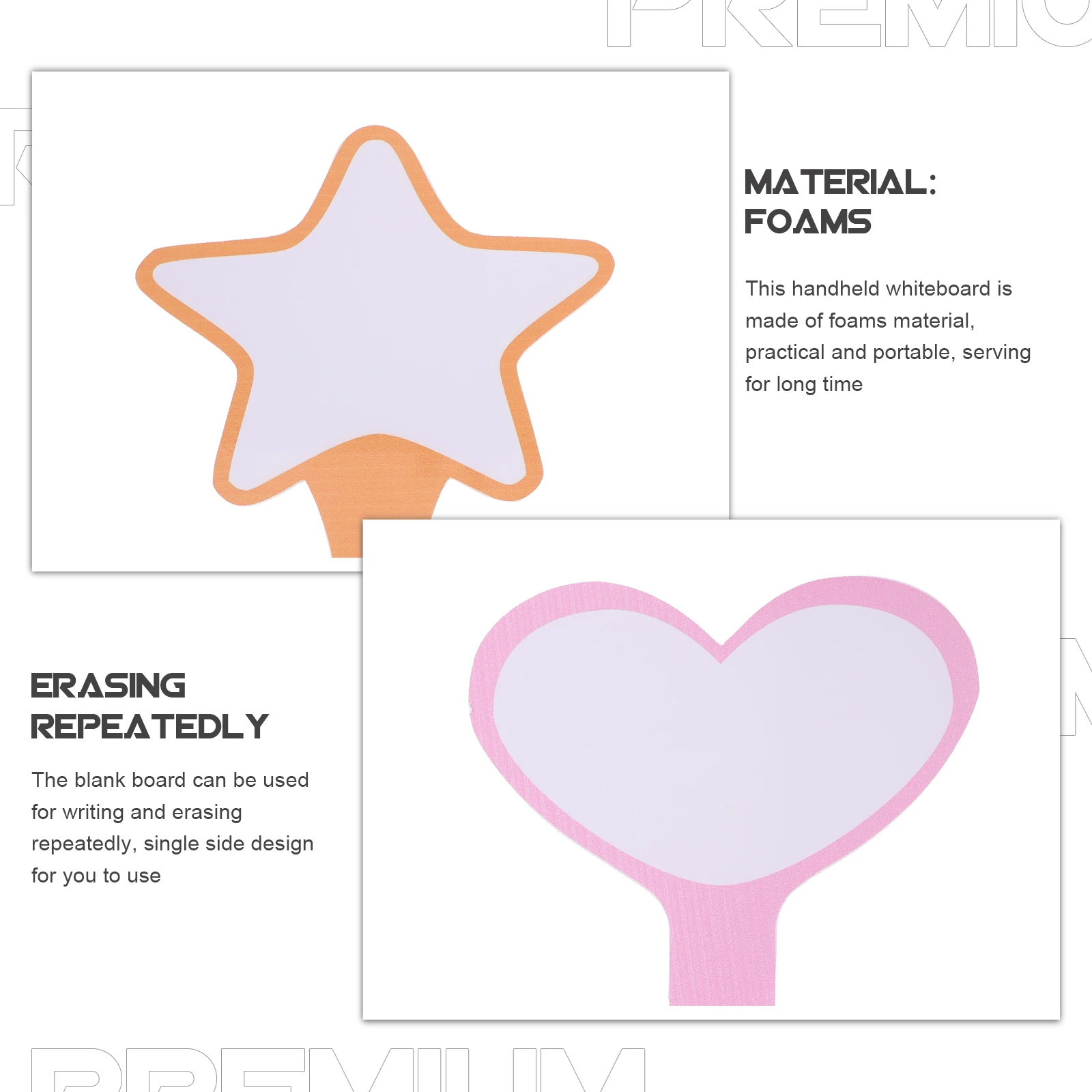 

2Pcs Rewritable Scoring Board Erasable Dry Paddle Mini Whiteboard H held Foam Stars Design Voting Judges Scoreboard