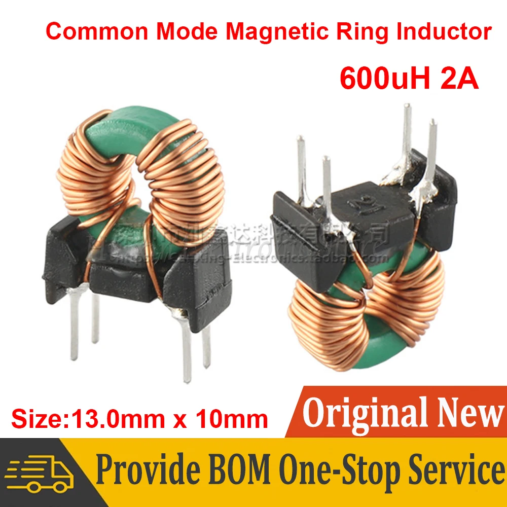 

5pcs T953 Common Mode Magnetic Ring Inductor 600uH 2A 0.5mm Wire Diameter Ring Inductor Filtering EMC Coil Inductance Inductors
