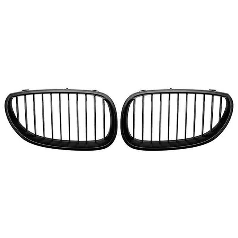 Car Front Kidney Grille Racing Grill Single Slat Grille For BMW 5-Series E60 E61 M5 520I 535I 550I 2004-2009 Gloss Black