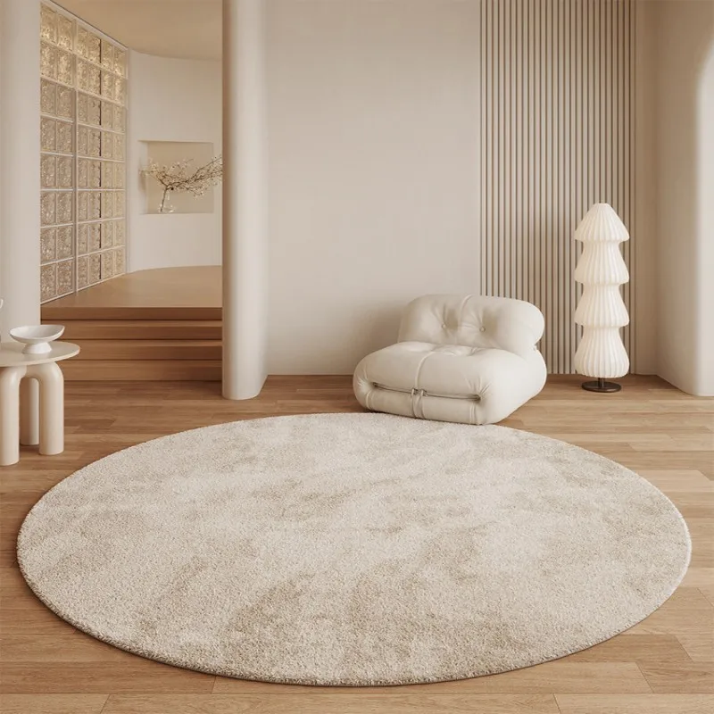 VIKAMA Vintage Luxury Round Rug Soft Faux Cashmere Non-Slip Machine Washable Carpet Elegant Look for Walk-in Wardrobe