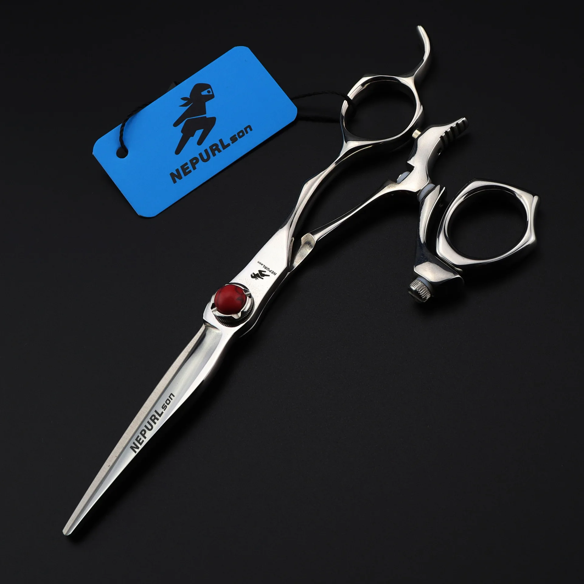 Rotary Rotating handle Professional Hair Salon Scissors Barber Haircut Hairdressing Scissors Barber Straight Cut Japanese Steel