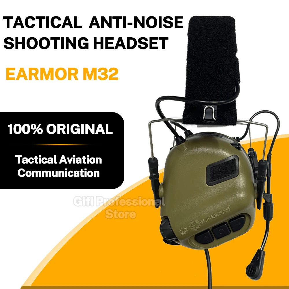 EARMOR M32 MOD4 Tactical Headset Hunting Shooting Earmuffs with Microphone for Communication Sound Amplification Headset