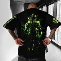 Men's T-Shirt Dragon Ball Goku Japanese Anime Hot Blood Classic Portrait Cotton Fashion High Street Unisex Harajuku Y2K