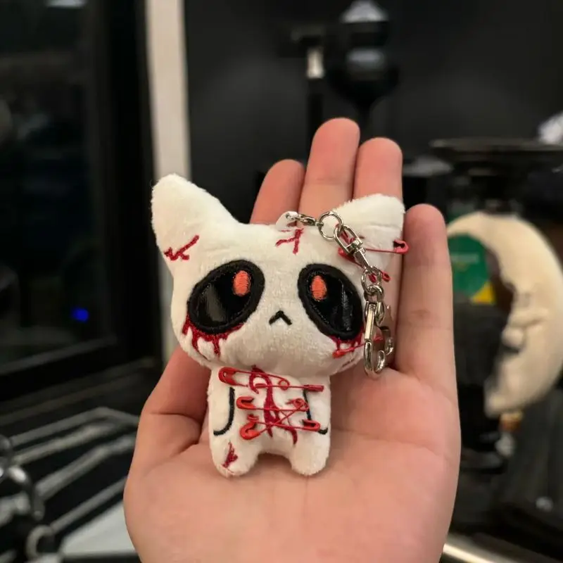 Halloween Broken Ghost Plush Keychain Dark Little Ghost Guardian Deity Creative Schoolbag Pendant For Halloween Decoration