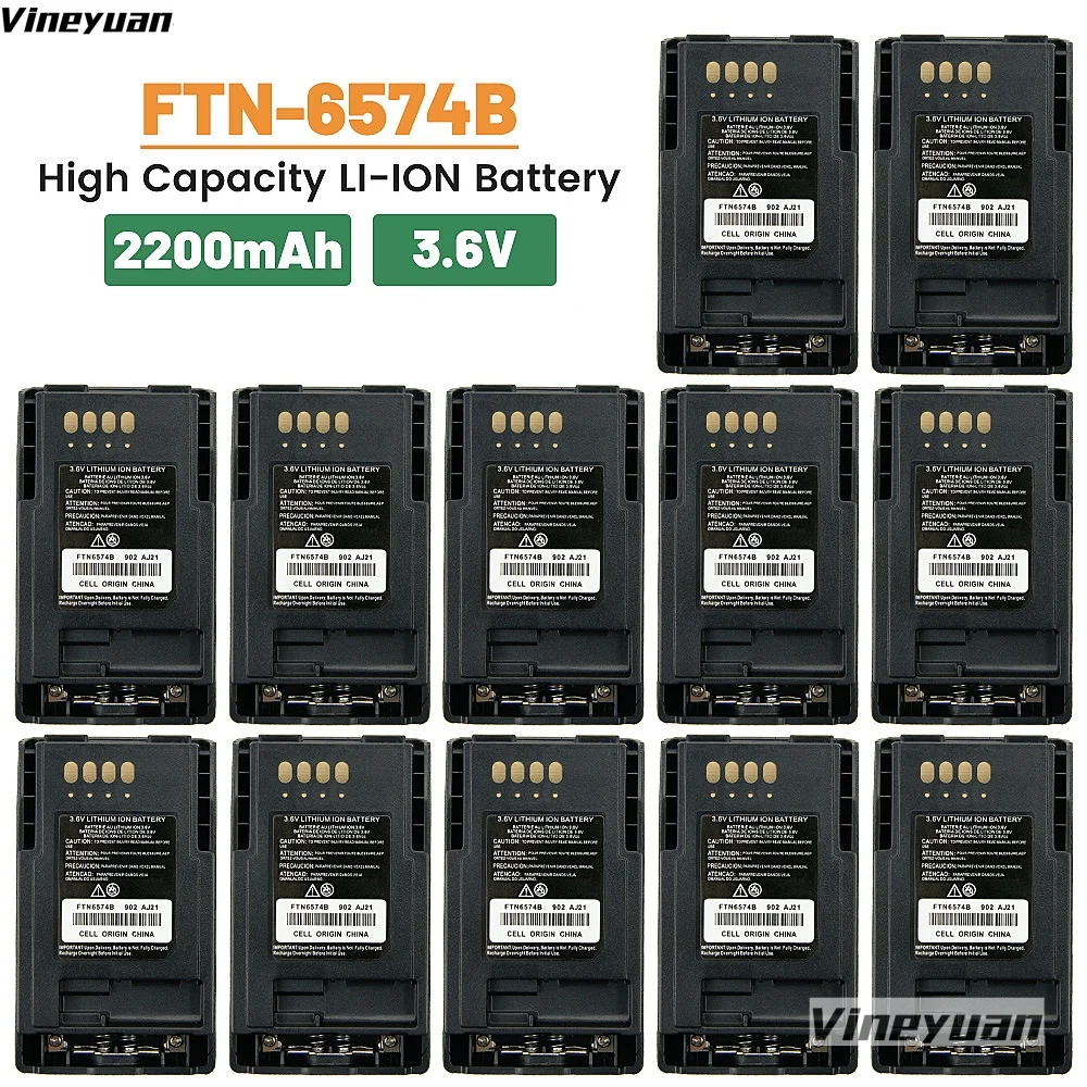 

12PCS 2200mAh FTN6574B Replcement Li-ion Battery for Motorola MTP850 MTP850S MTP800 MTP830S CEP400 Radios Rechargeable Battery