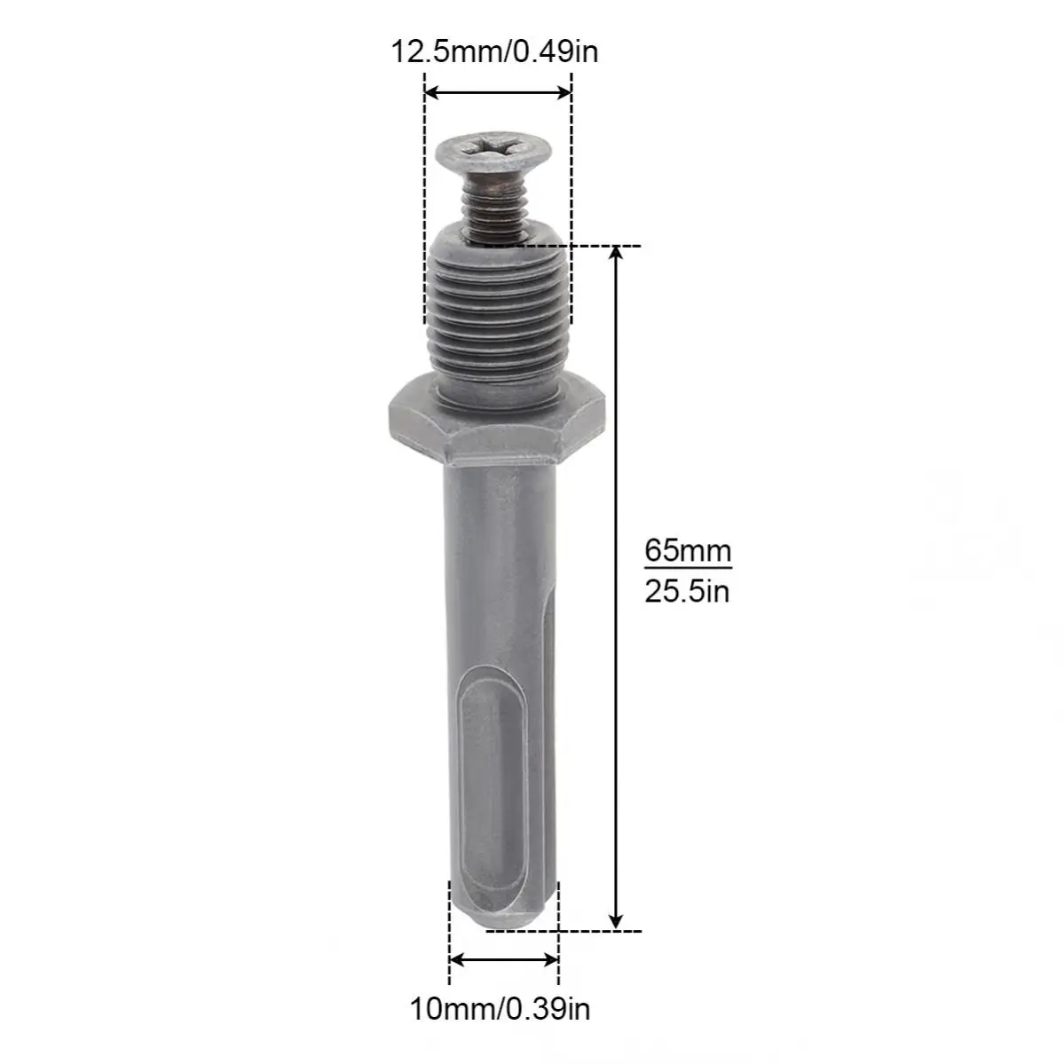 1/2-20UNF Electric Hammer Round Handle Connecting Rod Drill Chuck Adapter  Extension Tool