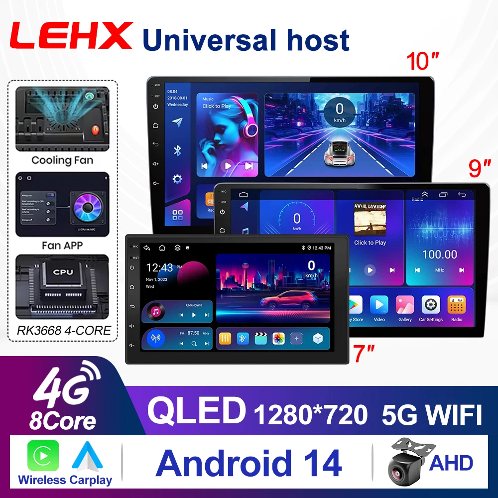 LEHX L3X  5G WIFI 2din 7/9/10 inch Android 14  Car Radio Multimedia CarPlay gps for Toyota VW Hyundai Kia Honda LADA FIAT Jeep