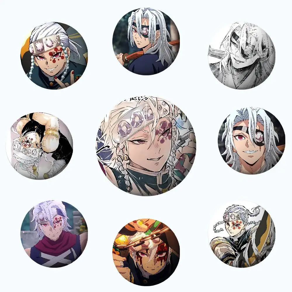 T-Tengen Uzui Badges Tinplate Soft Button Pin Brooch Metal Badge Custom Jewelry Accessories Hat Bag Lapel