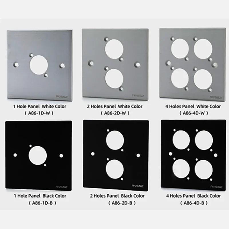 86 Panel Type D 1/2/3/4 Holes Blank Board  XLR RCA Wall Sockets 86 Panel Information Box Audio Video Power Outlet Aluminum Alloy