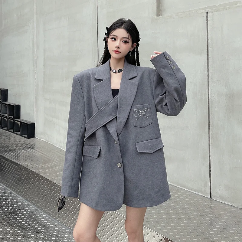 

Women'S Short Trench Coat Stretchy Blended Manteauching Midi-Length Burgundy Texture Cover-Up Double-Layer Slant Good-Looking