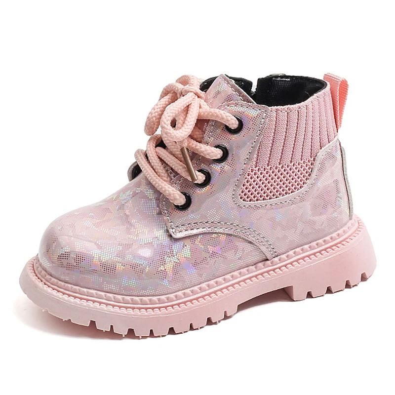 Kids Shoes Boots for Girl Glossy Leather Toddlers Causal Short Boots Fashion Children Versatile Platform Ankle Boots Soft Bottom