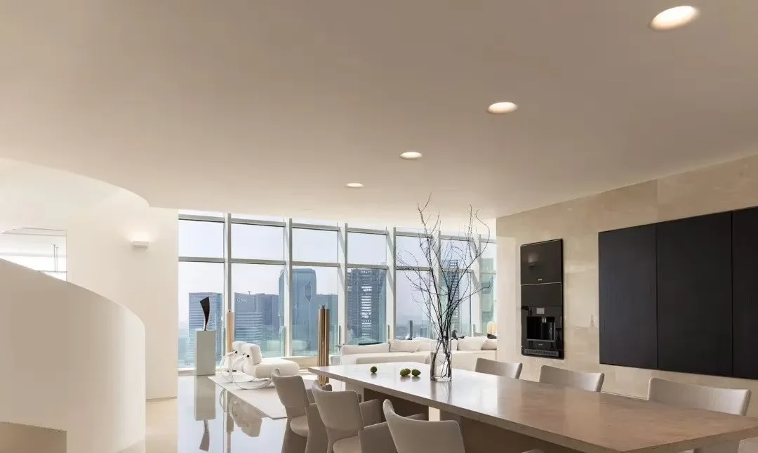 บ้านวิลล่าสไตล์ร่วมสมัยสีขาวอบอุ่นและสบายตา รุ่น Sanhai  แบบจำลอง 3 มิติ Max Rendering แนวคิดมืออาชีพ แบบแปลนบ้านใหม่ ออกแบบตกแต่งภายใน