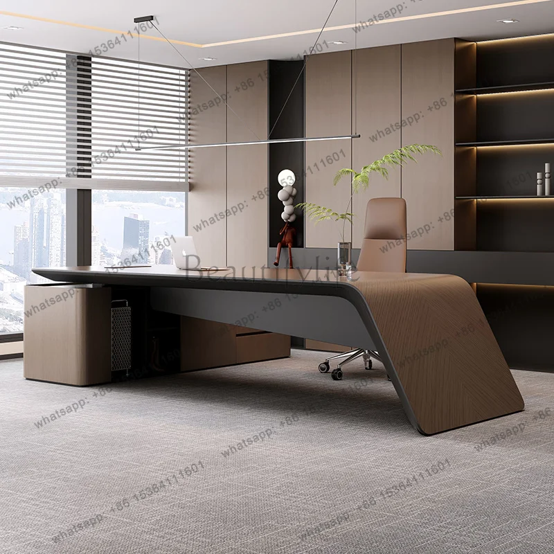 LDLuxury Lshaped Office Desk Computer Reception Shelves Study Office Desk Conference Bedroom Mesa Ordenador  Furniture