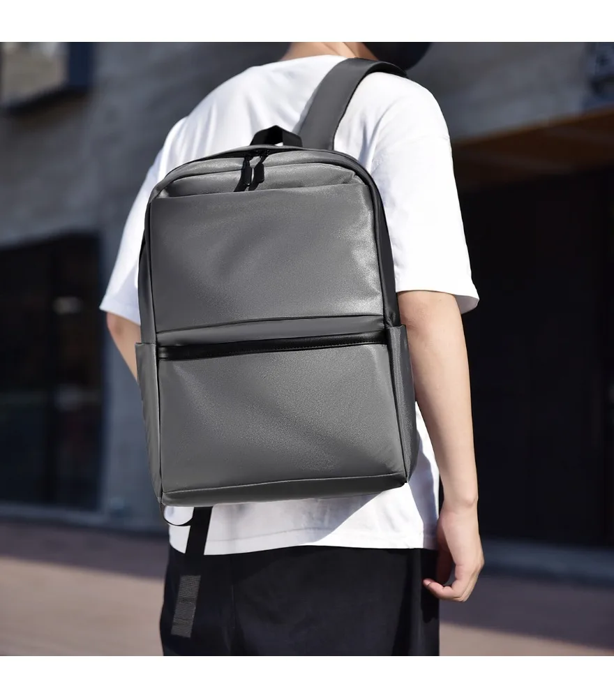 Computer bag Men's business commute Multifunctional backpack Large capacity backpack Simple solid color fashion