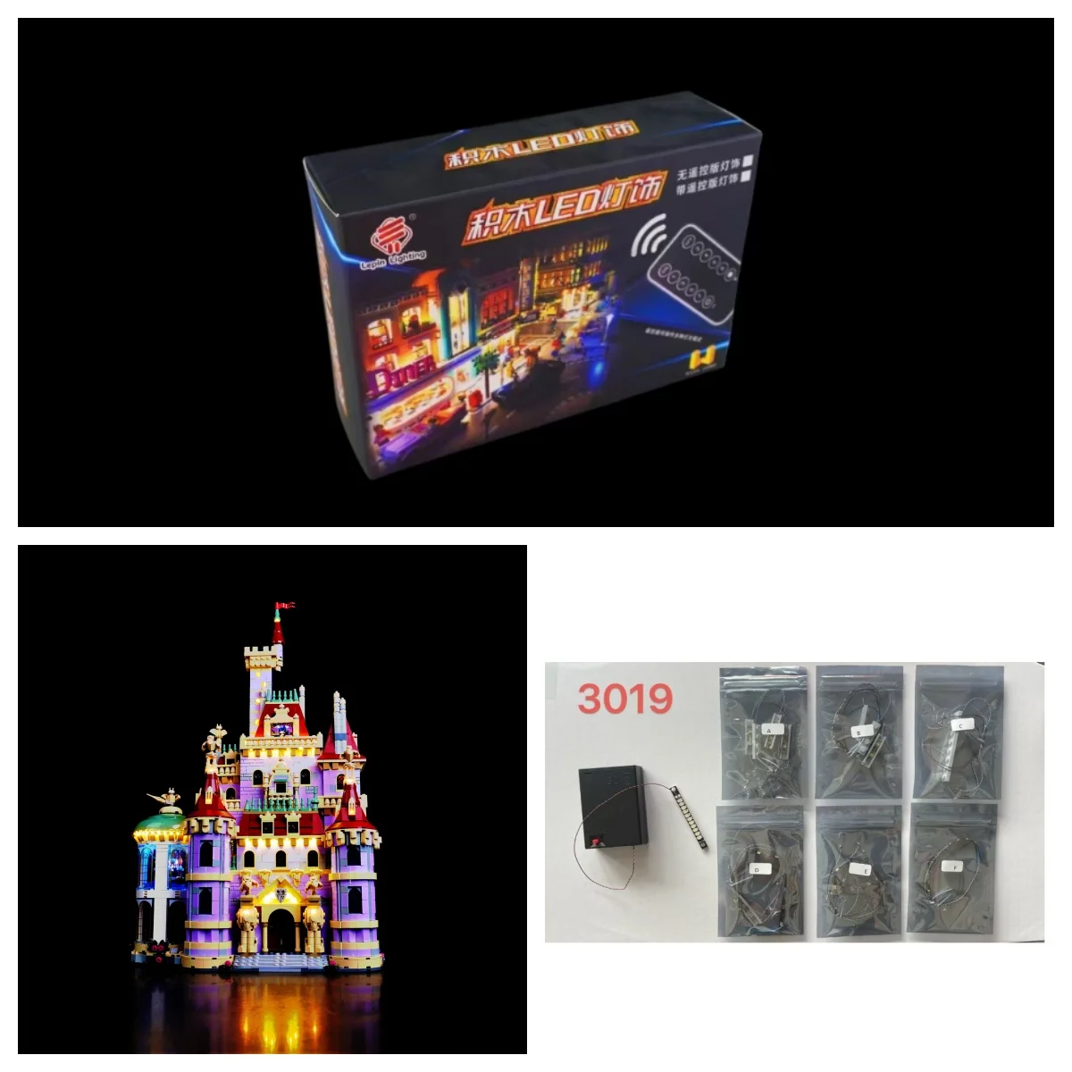 

43263 Эксклюзивный набор строительных блоков Beauty and Beast Diss Castle LW3019 DIY освещение строительных блоков