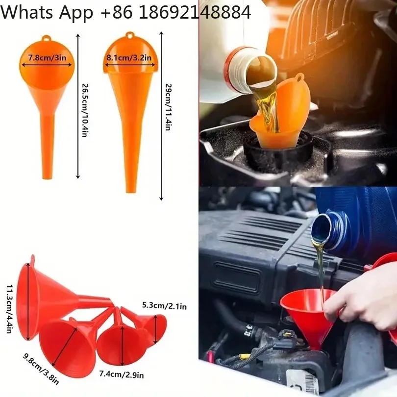 8/11-Piece Car Plastic Funnel Set, Wide-Mouth Fuel and Oil Multi-Purpose Flexible Right-Angle Funnel, for Coolant and Oil