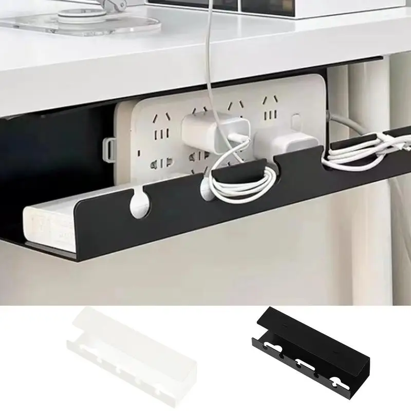 

Cable Organizer Under Desk Cable Management Tray no punching Home Cord Raceway Storage Wire Organizer Under Desk Cables Tray