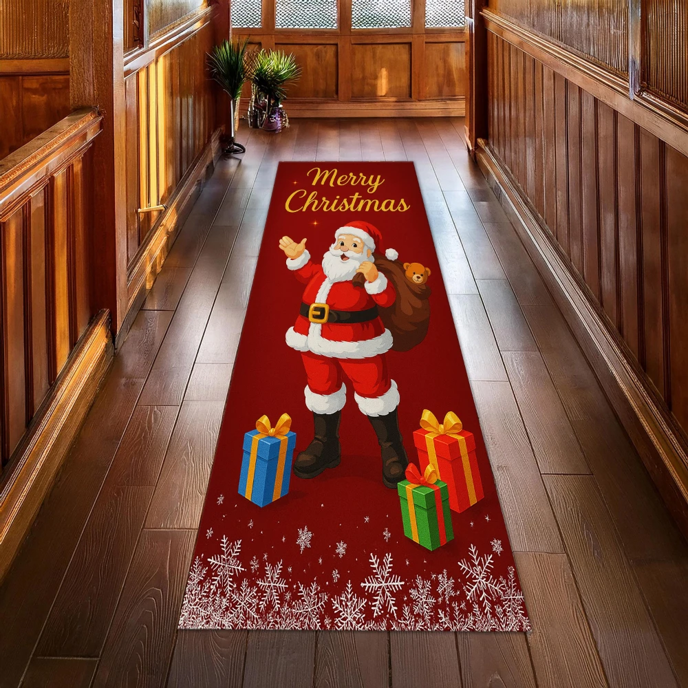 Retro Santa Angels Oil Painting print rug corridor living room entry Mat nonslip Entry Door Mat home decor Christmas Gift