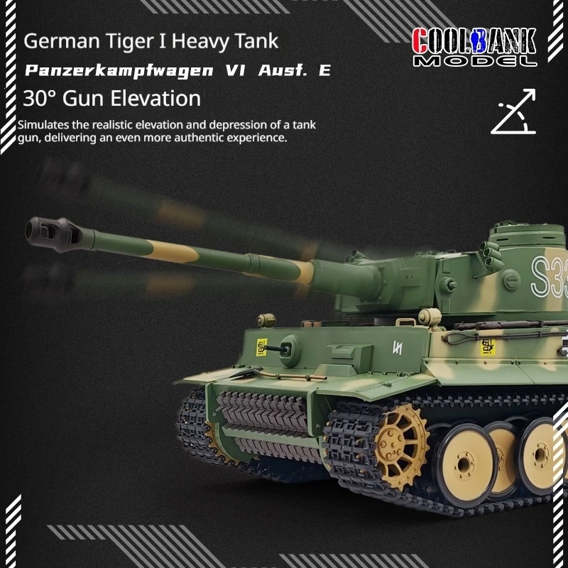 Coolbank Model Rc Tank German Tiger Heavy Camouflage Military Vehicle With Sound Effect Hobby Collection