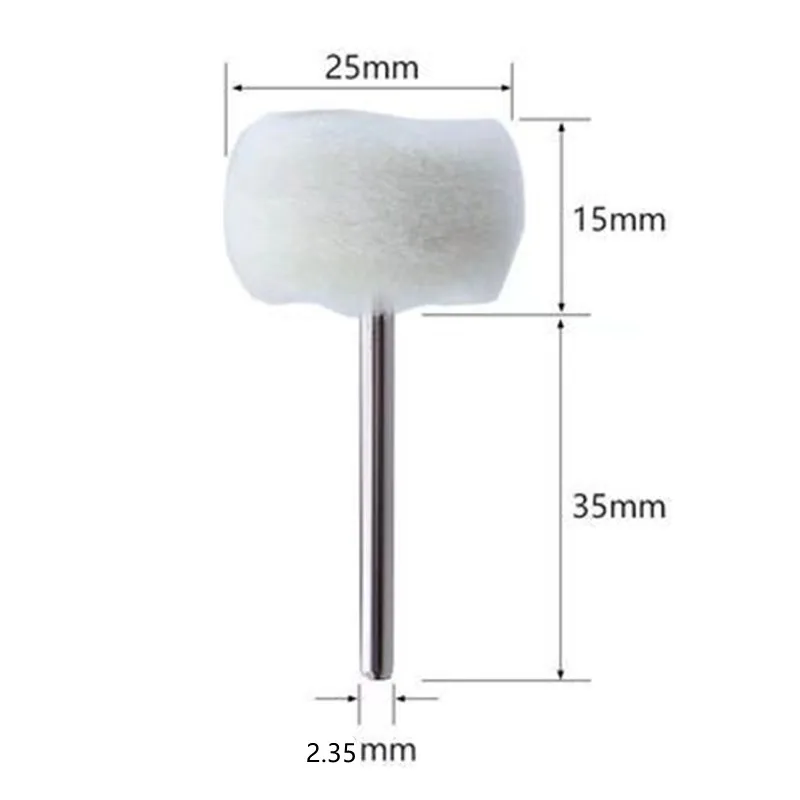 2.35mm Shank Felt Buffing Wheel & Polishing Brush, Rotary Drill Accessories for Jewelry Gold Silver Metal Surface Fine Finishing