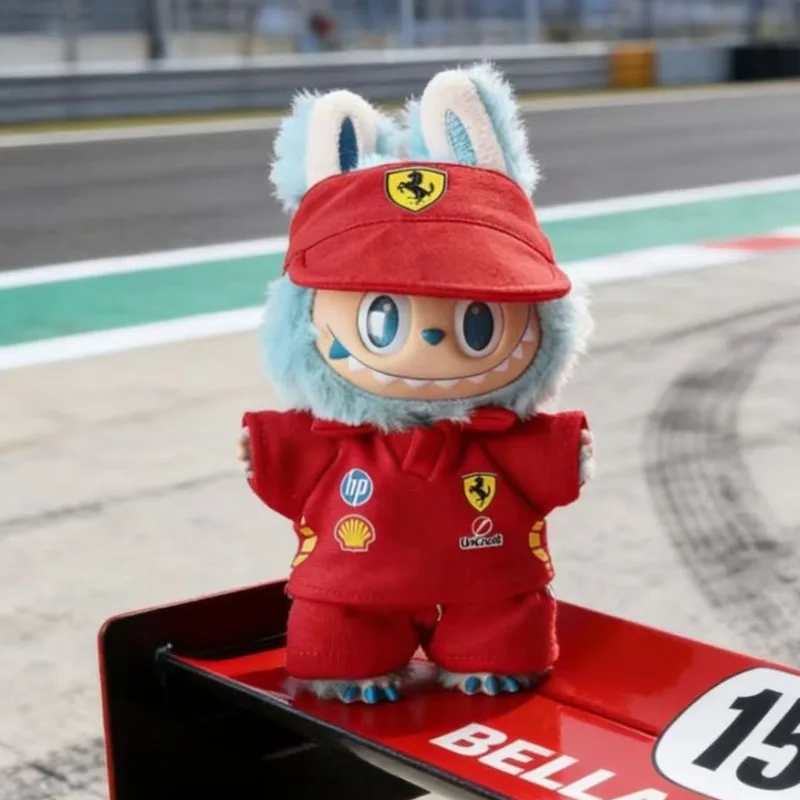 Ropa de muñeca de carreras F1 para Labubu 3,0, traje elegante y moderno, Mini uniforme de Labubu de felpa, accesorios para muñecas, regalos de navidad