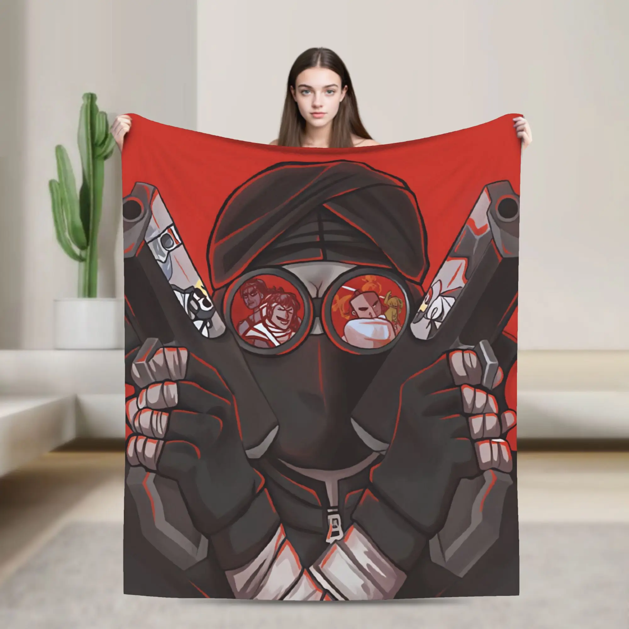 MADNESS COMBAT Flannel Blanket  Super Warm Throw Blanket for Living Room Airplane Travel Pattern Bedspread Sofa Bed Cover