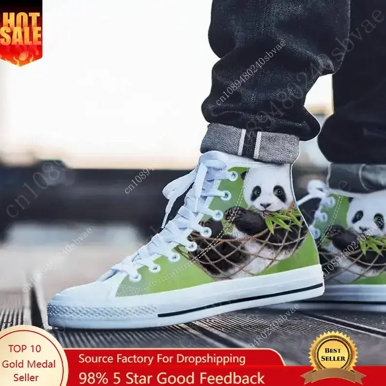 

Panda High Top Shoes Mens Womens Teenager Sneakers Canvas High Quality Outdoor Daily Sneaker Custom Made Couple Shoe