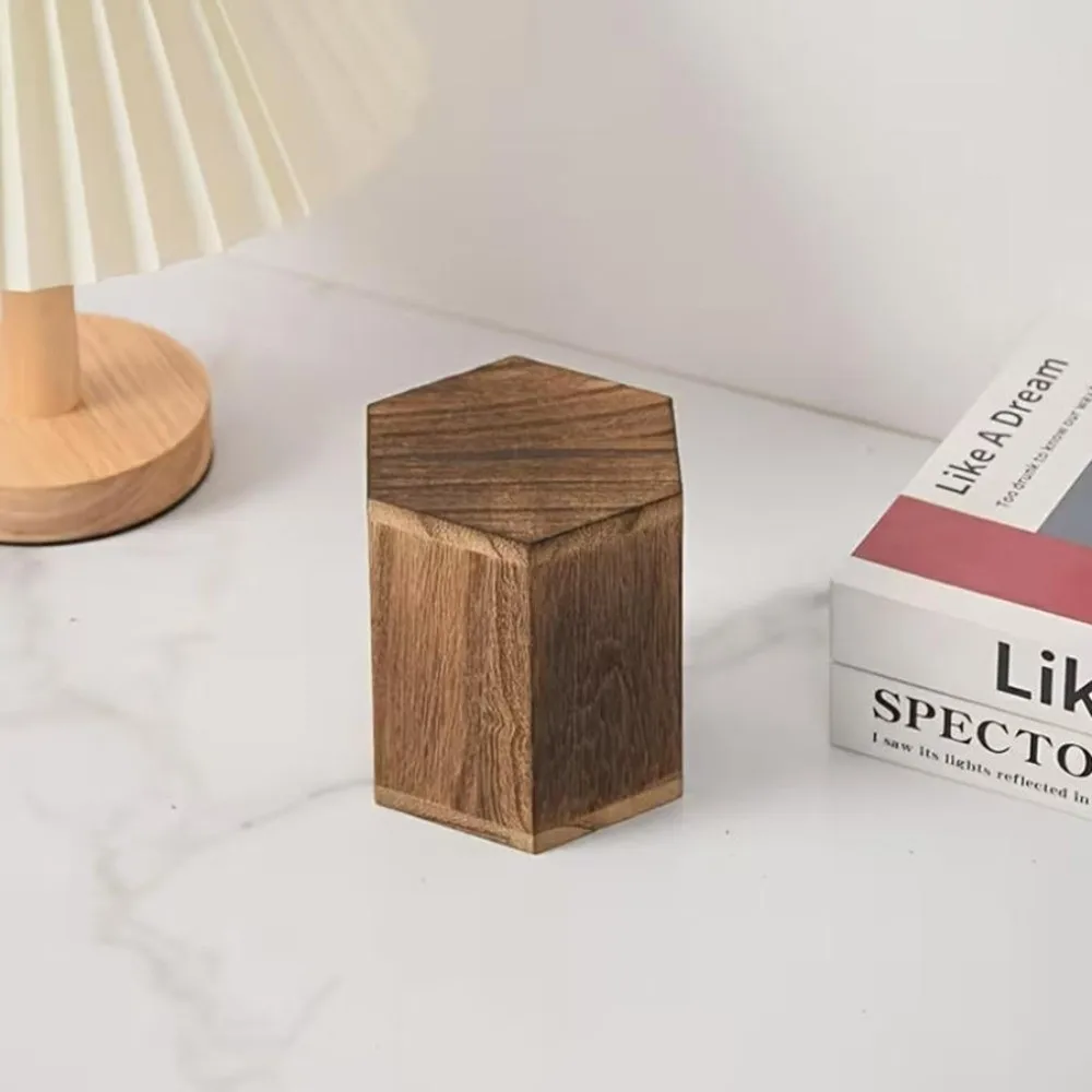 

Новая шестиугольная деревянная подставка-витрина с многоуровневым дизайном, коричневая подставка для украшений, органайзер для браслетов, подарки