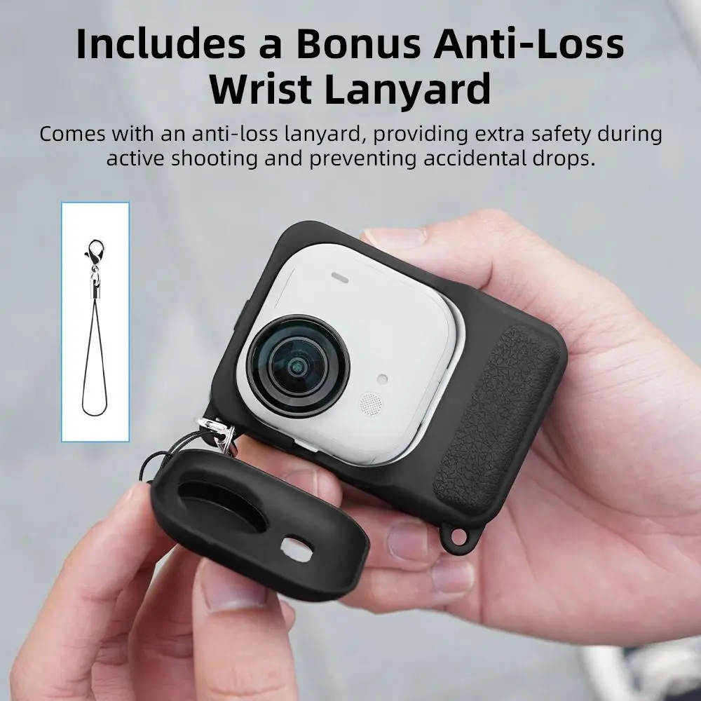 Silicone Protective Case With Anti-lost Rope Scratch-proof Body Cover Full Coverage Lens Cap for Insta360 GO Ultra