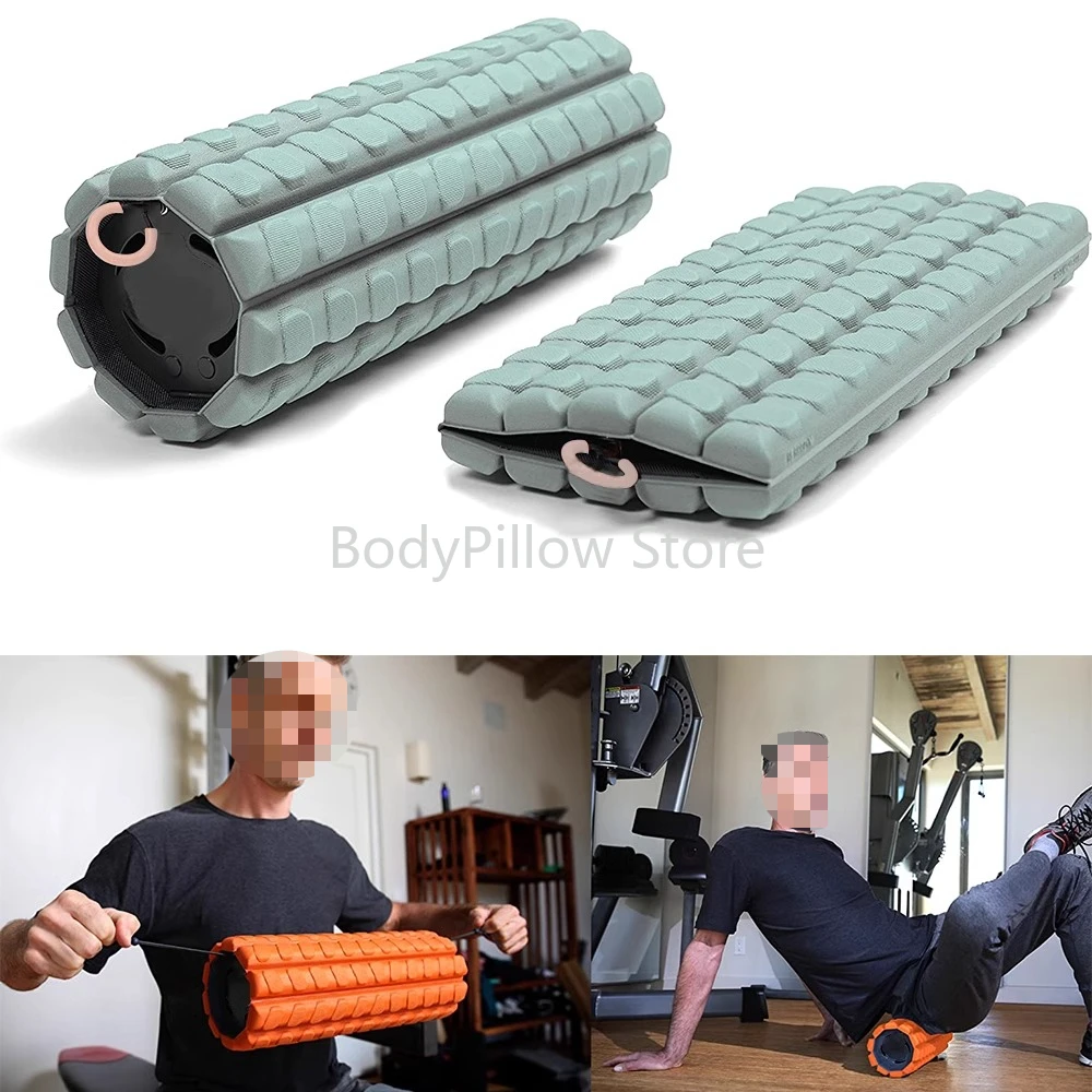 

Foldable small portable travel foam rollers for muscle exercise