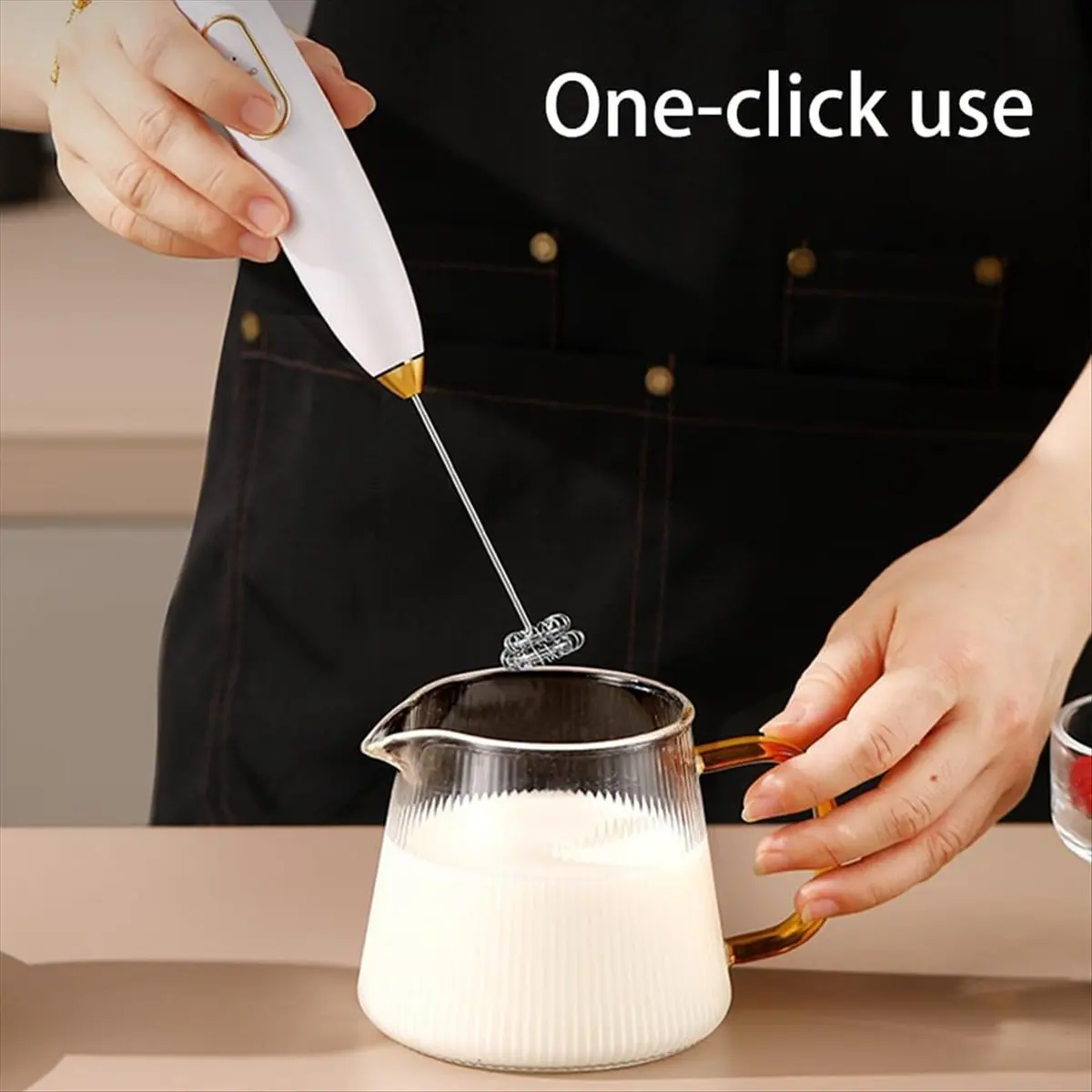 FSLH رغوة الحليب الكهربائية، الفولاذ المقاوم للصدأ، محمولة صغيرة. شحن سريع للاتيه القهوة والكابتشينوس وخفق البيض والشوكولاتة الساخنة #2